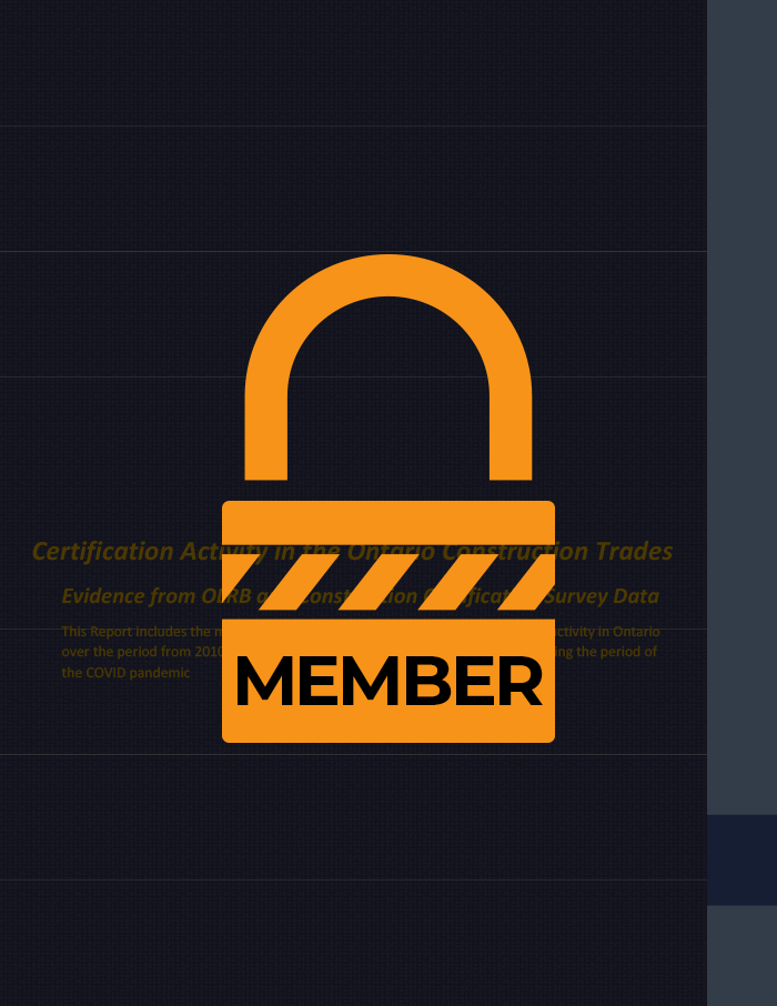 Certification Activity in the Ontario Construction Trades